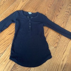 Splendid x-small black long sleeve waffle shirt